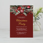 Invitation En Aluminium Green Red Sparkle Gold Foliing Noël (Debout devant)