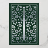 Invitation En Aluminium Green Royal Medieval Silver Sword Wedding (Verso)