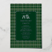 Invitation En Aluminium Green Silver Géométrique 70e fête d'anniversaire p (Recto)