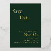 Invitation En Aluminium Green Simple Calligraphy Photo Enregistrer La Date (Recto)