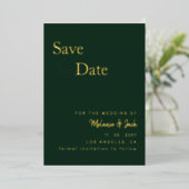 Invitation En Aluminium Green Simple Calligraphy Photo Enregistrer La Date (Debout devant)