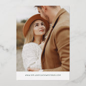 Invitation En Aluminium Green Simple Calligraphy Photo Enregistrer La Date (Verso)