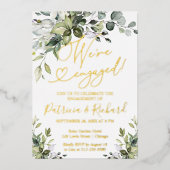 Invitation En Aluminium Green We's Engaged Engagement Party (Recto)