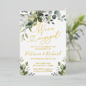 Invitation En Aluminium Green We's Engaged Engagement Party (Debout devant)