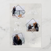 Invitation En Aluminium  Grey 3 Multi Photos Collage Pet Dog Wedding idea (Recto)
