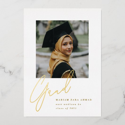 Invitation En Aluminium Grille de grand script (Recto)