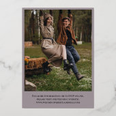 Invitation En Aluminium Gris Photo Collage Mariage informel Rose Gold (Verso)