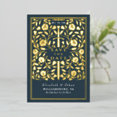 Invitation En Aluminium Gris Royal Médiéval Mariage d'épée Enregistrer la (Debout devant)