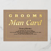 Invitation En Aluminium Grooms Man Card Conditions d'utilisation Propositi (Recto)