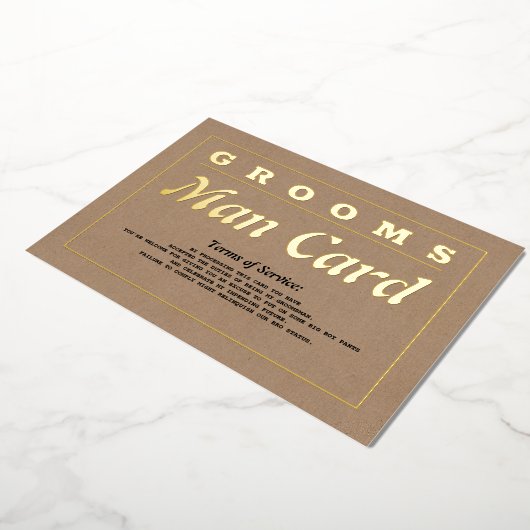 Invitation En Aluminium Grooms Man Card Conditions d'utilisation Propositi (Rotation)