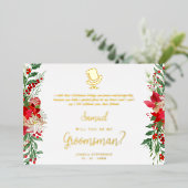 Invitation En Aluminium Groomsman Fancy Luxury Christmas Proposal Card (Debout devant)