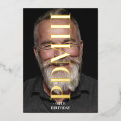 Invitation En Aluminium Gros Monogramme Gras Pressé Or Anniversaire (Recto)