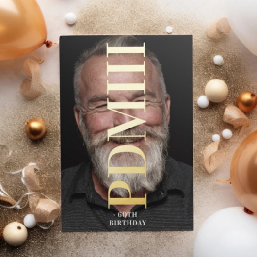 Invitation En Aluminium Gros Monogramme Gras Pressé Or Anniversaire