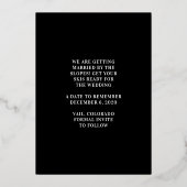 Invitation En Aluminium Gros Monogramme Gras Pressé Or Fond Enregistrer La (Verso)