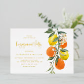 Invitation En Aluminium Groupe d'engagement Oranges botaniques et citrons (Debout devant)