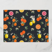 Invitation En Aluminium Groupe d'engagement Oranges botaniques et citrons (Verso)