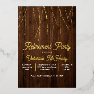 Invitation En Aluminium Guirlande lumineuse en bois rustique pour fête de