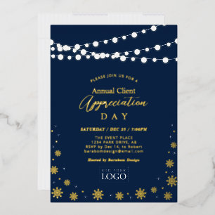 Invitation En Aluminium Guirlandes Lumineuses   Logo de la fête d'apprécia