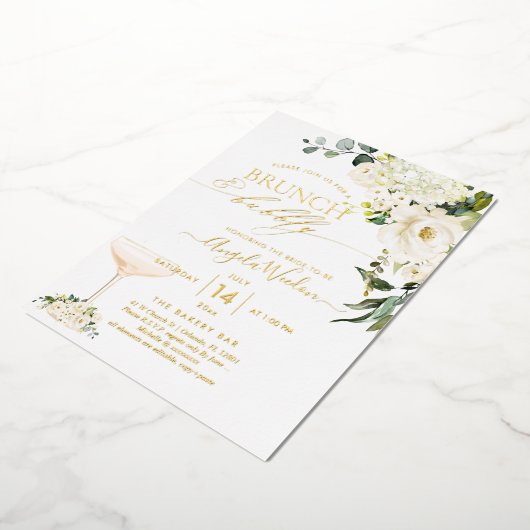 Invitation En Aluminium H2 Albâtre Rose Brunch Bubbly Real (Rotation)