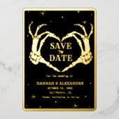 Invitation En Aluminium Halloween Dark Moody Mariage gothique Enregistrer  (Recto)