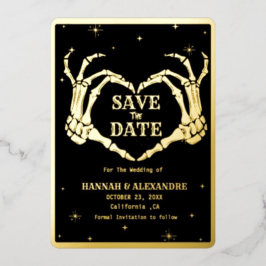 Invitation En Aluminium Halloween Dark Moody Mariage gothique Enregistrer  (Recto)