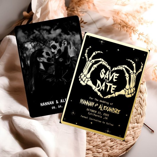 Invitation En Aluminium Halloween Dark Moody Mariage gothique Enregistrer