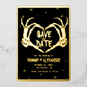 Invitation En Aluminium Halloween Dark Moody Mariage gothique Enregistrer  (Recto)