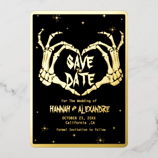 Invitation En Aluminium Halloween Dark Moody Mariage gothique Enregistrer (Recto)
