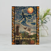 Invitation En Aluminium Halloween de nuit étoilée (Debout devant)