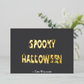 Invitation En Aluminium Halloween éffrayant avec de mignons fantômes (Debout devant)