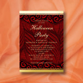 Invitation En Aluminium Halloween élégante en dentelle de script or