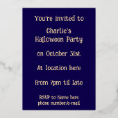Invitation En Aluminium Halloween Jackalope Trace ou traitement personnali (Verso)