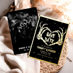 Invitation En Aluminium Halloween Sombre Mariage Gothique Épargne La Date