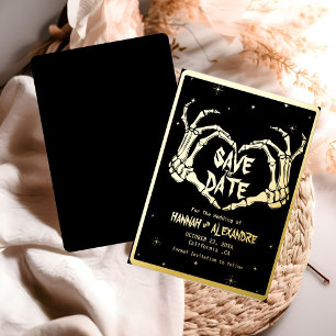 Invitation En Aluminium Halloween Sombre Mariage Gothique Épargne La Date