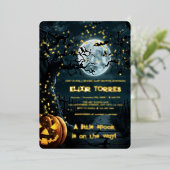 Invitation En Aluminium Halloween Un Petit Baby shower Citrouille Foil (Debout devant)