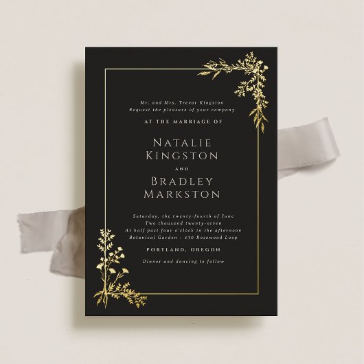Invitation En Aluminium Hamilton Elegant Gold Foil Mariage
