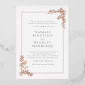 Invitation En Aluminium Hamilton Rose Gold Foil Mariage (Recto)