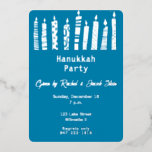Invitation En Aluminium Hanoukka menorah<br><div class="desc">.Célébrez huit jours et huit nuits du Festival des lumières avec des cartes Hanoukka et des cadeaux. La fête des lumières est ici. Allumez la menorah, jouez avec le dreidel et festoyez sur les latkes et les sufganiyots. Célébrez l'esprit d'Hanoukka avec vos amis, votre famille et vos proches en leur...</div>