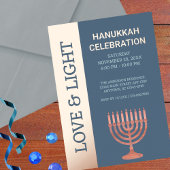 Invitation En Aluminium Hanoukka Rustic Menorah Festival éclaire Élégant
