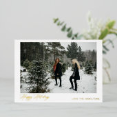 Invitation En Aluminium Happy Holidays Instant Photo (Debout devant)