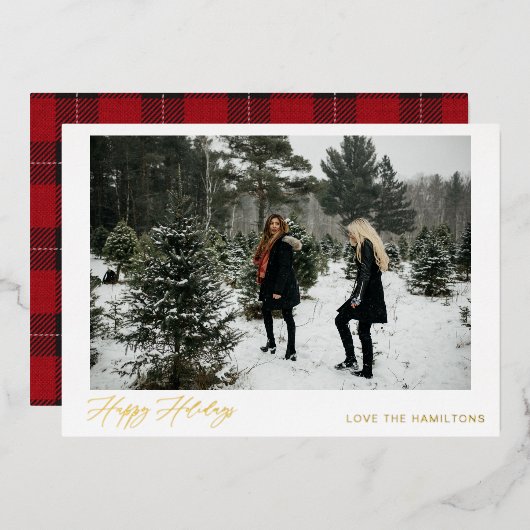 Invitation En Aluminium Happy Holidays Instant Photo (Recto/Verso)