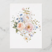 Invitation En Aluminium Hargrove Bleu Floral Bébé dans le Baby shower en f (Verso)