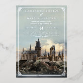 Invitation En Aluminium Harry Potter | Mariage au château de Poudlard (Recto)