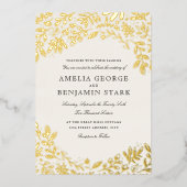 Invitation En Aluminium Harvest Flowers Wedding Foil Invite (Recto)