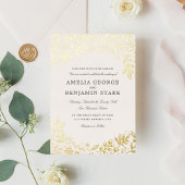 Invitation En Aluminium Harvest Flowers Wedding Foil Invite