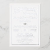 Invitation En Aluminium Heart Diamond 25ème Mariage Anniversaire Foil (Recto)