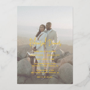 Invitation En Aluminium Heather Elegant Minimal Moderne Dîner De Répétitio