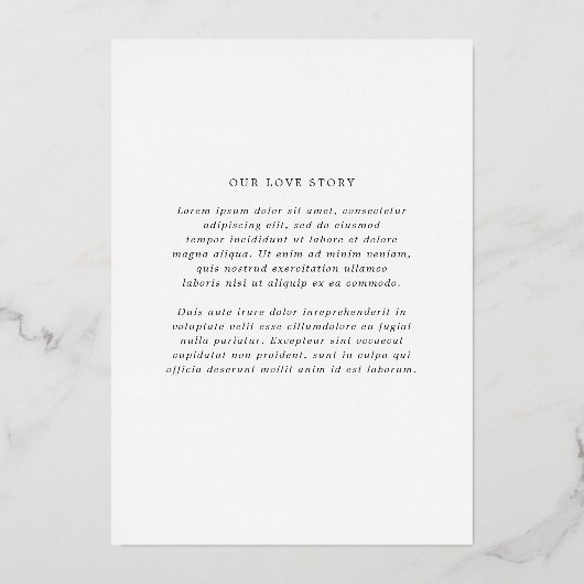 Invitation En Aluminium Helen Classic Mariage élégant Enregistrer la date (Verso)