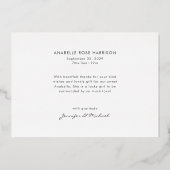 Invitation En Aluminium Hello Baby Photo Rose Gold (Verso)