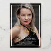 Invitation En Aluminium Hello Fifty 50th Birthday Party Custom Photo (Recto)